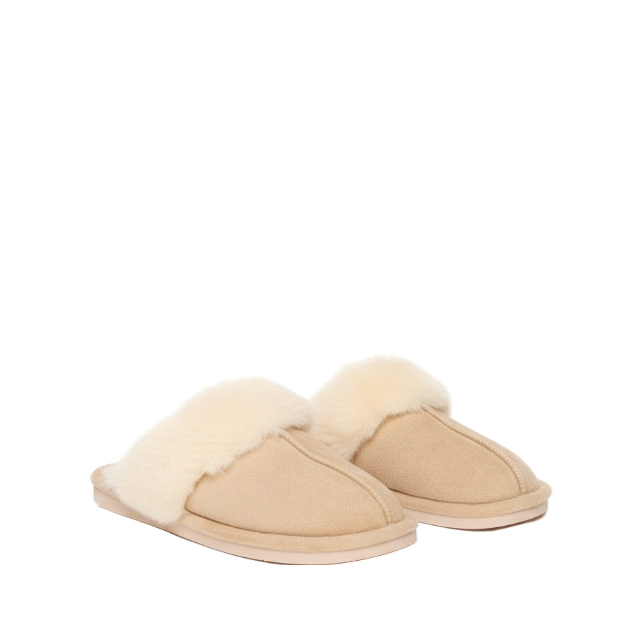 Beige Fluffy Pantoffels Dames met Zachte Band en Comfortabele Pasvorm voor Ultiem Thuiscomfort 0