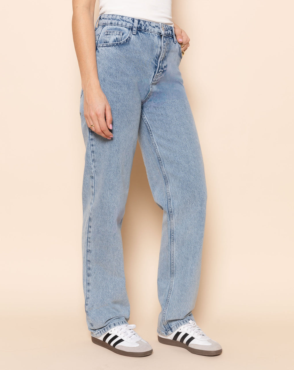 Blauwe Dames Jeans Straight Leg – Geen Stretch, Perfecte Pasvorm, Voor- en Achterzakken, 100% Katoen 2