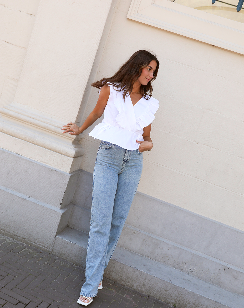 Blauwe Dames Jeans Straight Leg – Geen Stretch, Perfecte Pasvorm, Voor- en Achterzakken, 100% Katoen 4