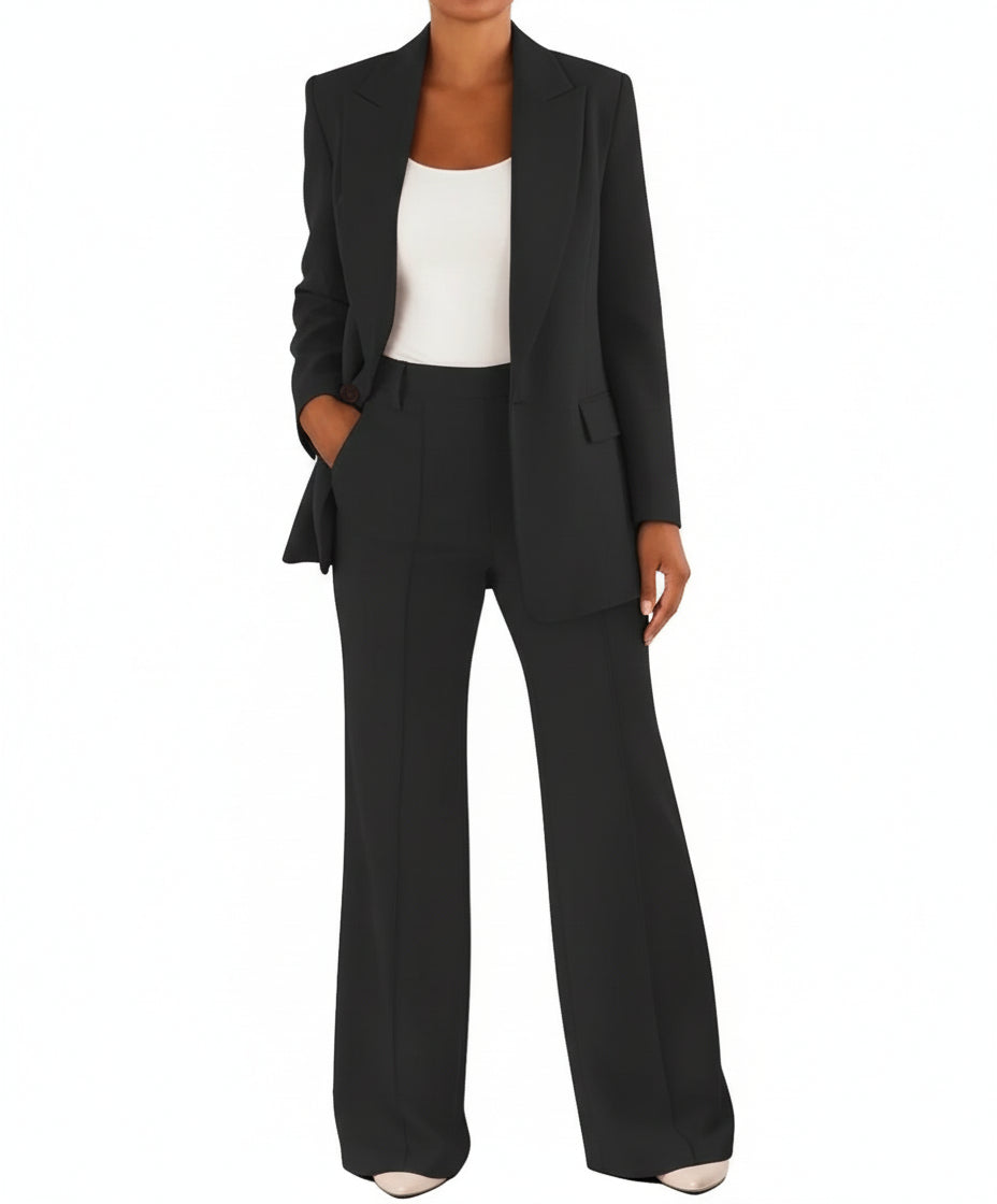 Dames Co-ord Set met Oversized Blazer en Rechte Broek in Polyester – Veelzijdige Stijl en Comfort, Maten XXS tot 3XL 0