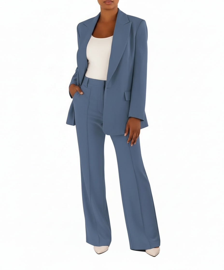Dames Co-ord Set met Oversized Blazer en Rechte Broek in Polyester – Veelzijdige Stijl en Comfort, Maten XXS tot 3XL 1