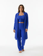 Dames Pyjama Set van Pluche Fleece – Winter Pyjama met Crop Top, Lange Broek en Jas, Perfect voor Matching Pyjama Feesten 6