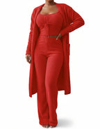 Dames Pyjama Set van Pluche Fleece – Winter Pyjama met Crop Top, Lange Broek en Jas, Perfect voor Matching Pyjama Feesten 9