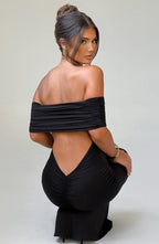 Elegante Maxi Jurk voor Dames met Open Rug en Vloerlengte – Comfortabele Lange Jurk voor Speciale Gelegenheden 1