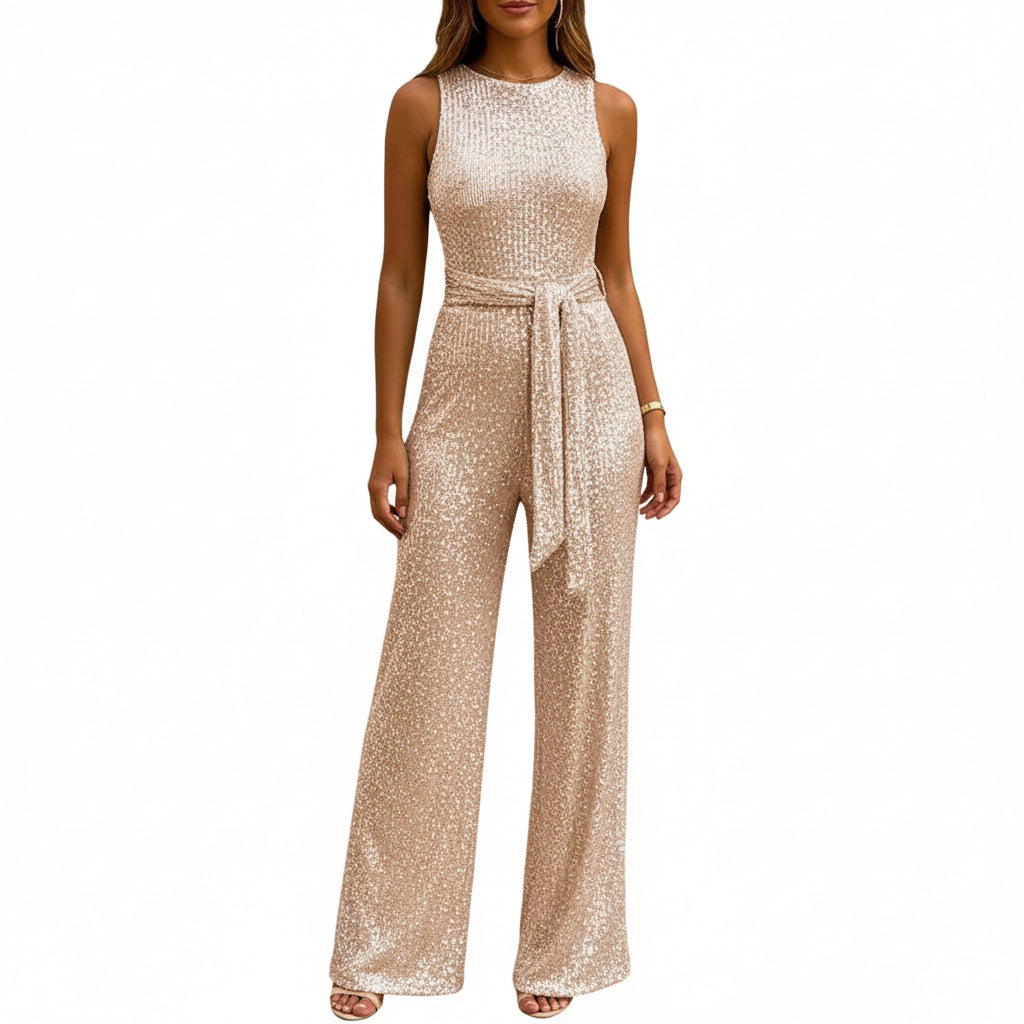 Feestelijke Dames Jumpsuit met Glitter Design voor Speciale Gelegenheden - Comfortabele en Flatterende Pasvorm 0