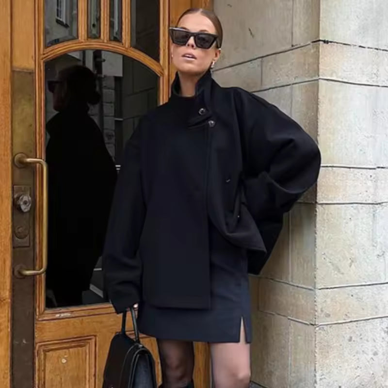 Korte Dames Jas met Elegante Snit van Warme Stof – Ideaal voor Koelere Dagen, Verkrijgbaar in Maten S t/m XL 0