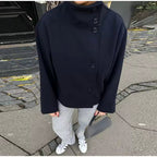 Korte Dames Jas met Elegante Snit van Warme Stof – Ideaal voor Koelere Dagen, Verkrijgbaar in Maten S t/m XL 7