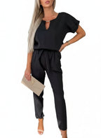 Korte Jumpsuit met Flatterende Pasvorm en Korte Mouwen – Lichtgewicht Ademend Materiaal voor Comfortabele Dagen 7