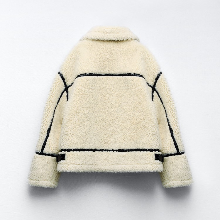 Lange Dames Jas van Zachte Fleece – Comfortabele Witte Teddy Jacket voor Koude Dagen 2