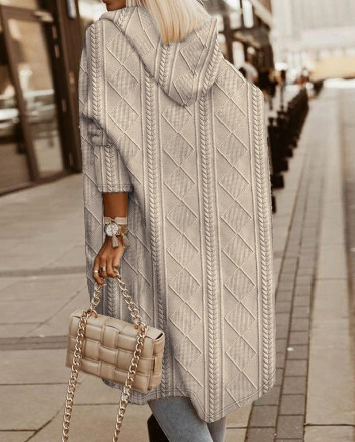 Lange Vest met Capuchon van Katoenmix – Stijlvol en Comfortabel voor Herfst, Winter en Lente 2