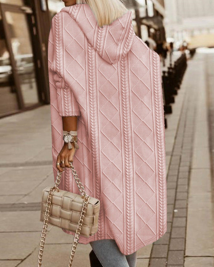 Lange Vest met Capuchon van Katoenmix – Stijlvol en Comfortabel voor Herfst, Winter en Lente 4