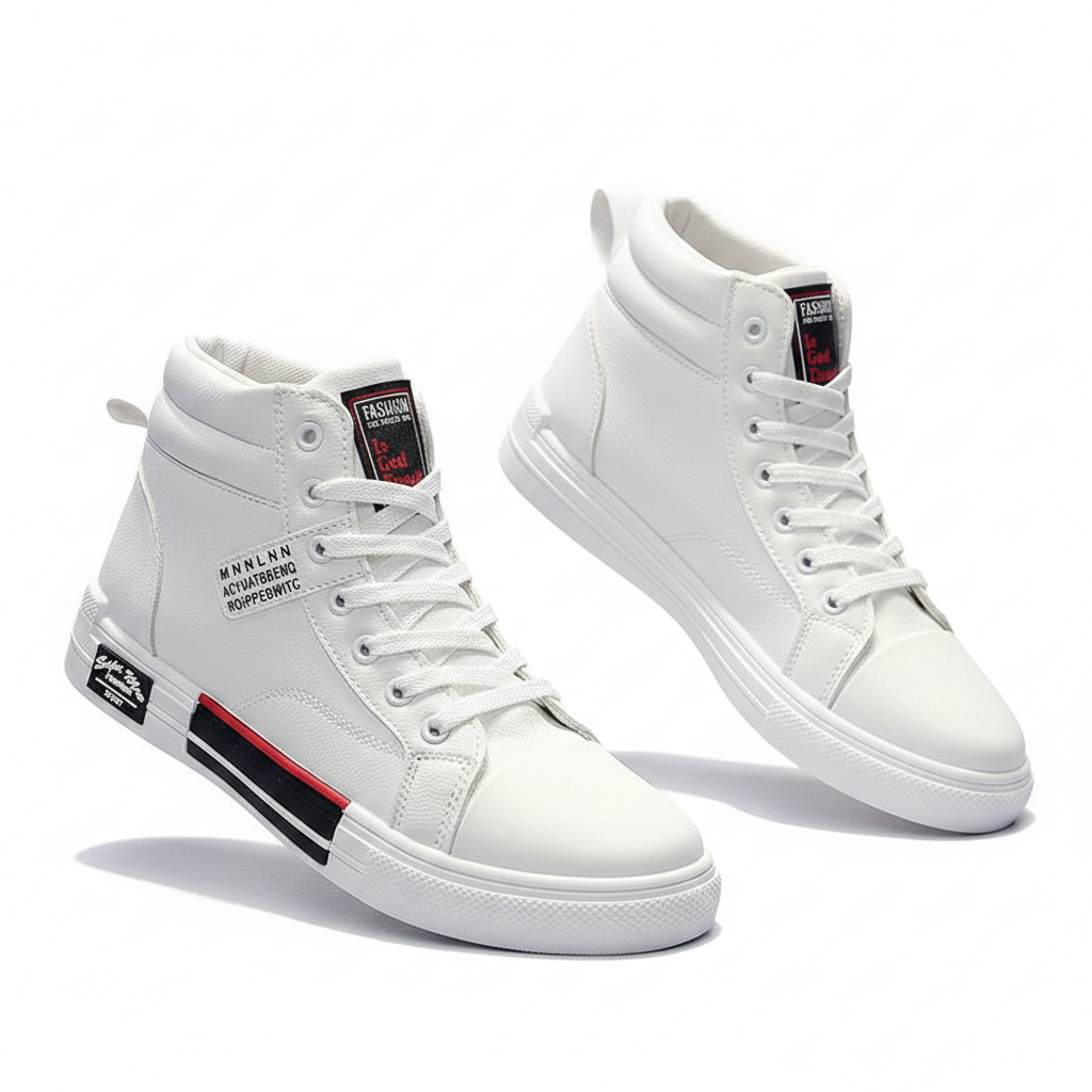 Men's Modern High Shoes for Autumn and Winter – Comfortable Fit in Black and White, Adjustable Laces, Sizes 39-44