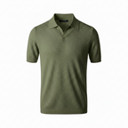 Men's Textured Short Sleeve Polo Shirt for Casual Summer Wear