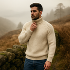 Men's Thick Woolen Turtleneck Sweater - High Collar for Warmth and Comfort, Soft Wool Blend, Available in Various Sizes 1