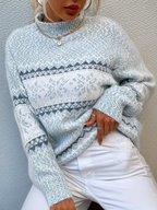 Noorse Wollen Trui Dames met Sneeuwvlokkenpatroon – Klassieke Pasvorm en Zachte Wolmix voor de Winter 4