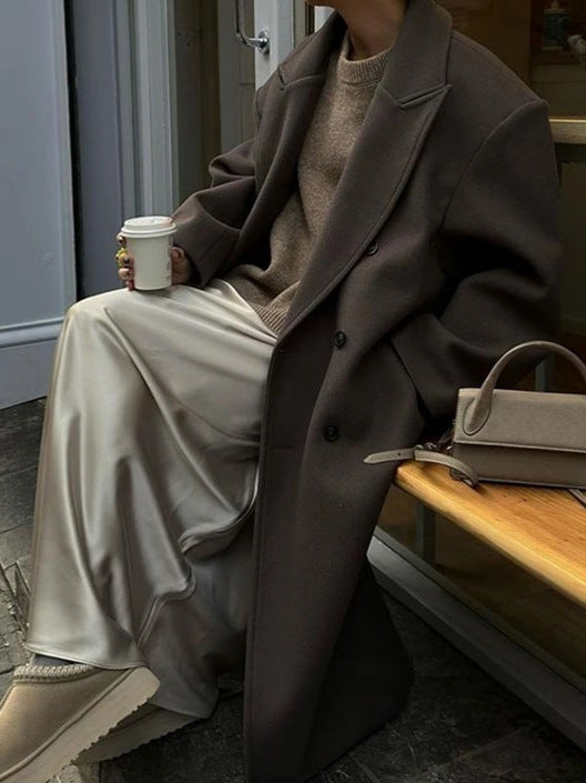 Oversized Lente Schouwjas met Double-Breasted Sluiting en Reverskraag – Lichtgewicht Casual en Chic Mantel 1