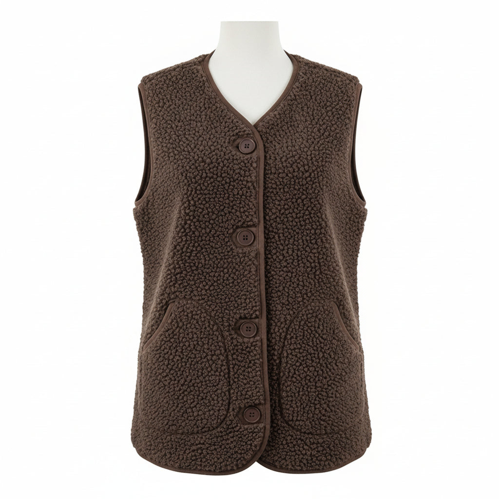 Stijlvol Herfst Vest met Knopen van Zachte Stof – Casual en Comfortabel, Beschikbaar in Diverse Kleuren en Maten S t/m XL 4