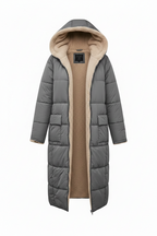 Stijlvolle Gewatteerde Dames Jas met Capuchon - Lange Herfstjas voor Comfort en Warmte 1