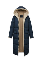 Stijlvolle Gewatteerde Dames Jas met Capuchon - Lange Herfstjas voor Comfort en Warmte