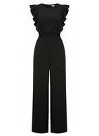 Stijlvolle Jumpsuit met Ruches Mouwen en Ceintuur - Perfect voor Formele en Informele Gelegenheden 8