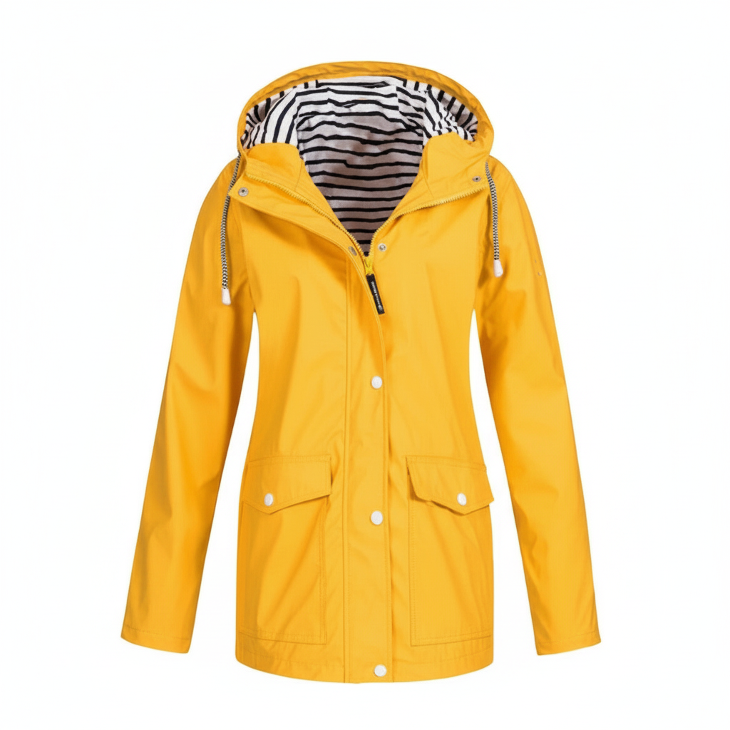 Waterdichte Dames Jas Lang met Verstelbare Capuchon – Stijlvol en Functioneel voor Elke Gelegenheid 0