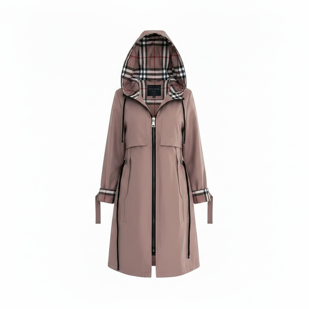 Waterproof and Windproof Zip Coat with Protective Hood – Stylish and Functional Outerwear