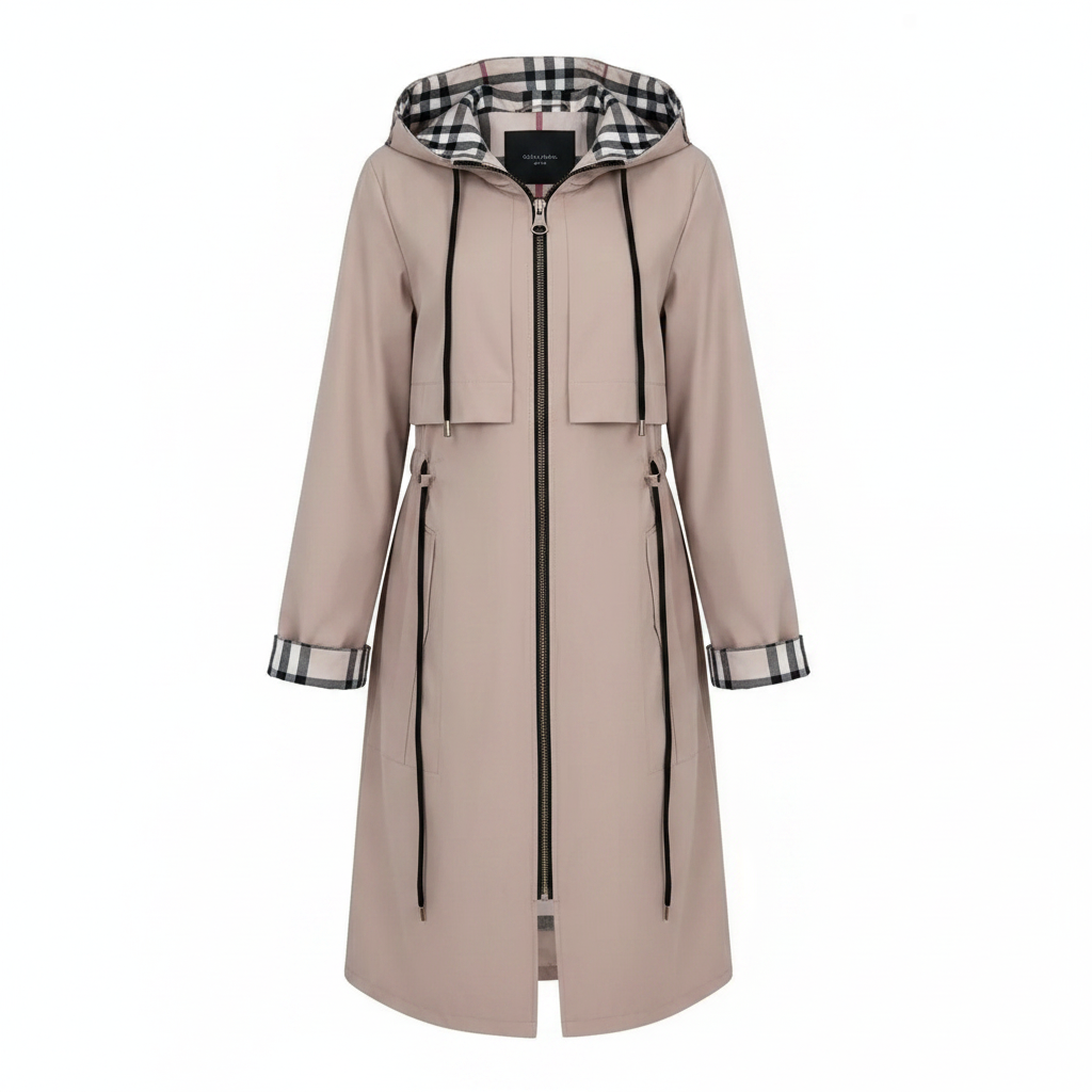 Waterproof and Windproof Zip Coat with Protective Hood – Stylish and Functional Outerwear