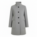 Winddichte Damesmantel met Opstaande Kraag – Elegante Katoenmix voor Herfst en Winter 4