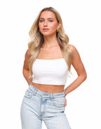 Witte Bandeau Top met Dunne Straps – Comfortabele en Stretchy Pasvorm voor Casual Dagen 2