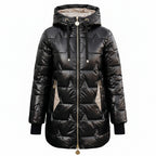 Women's Long Hooded Down Jacket with Zip Closure – Quilted Design for Cold Weather 2