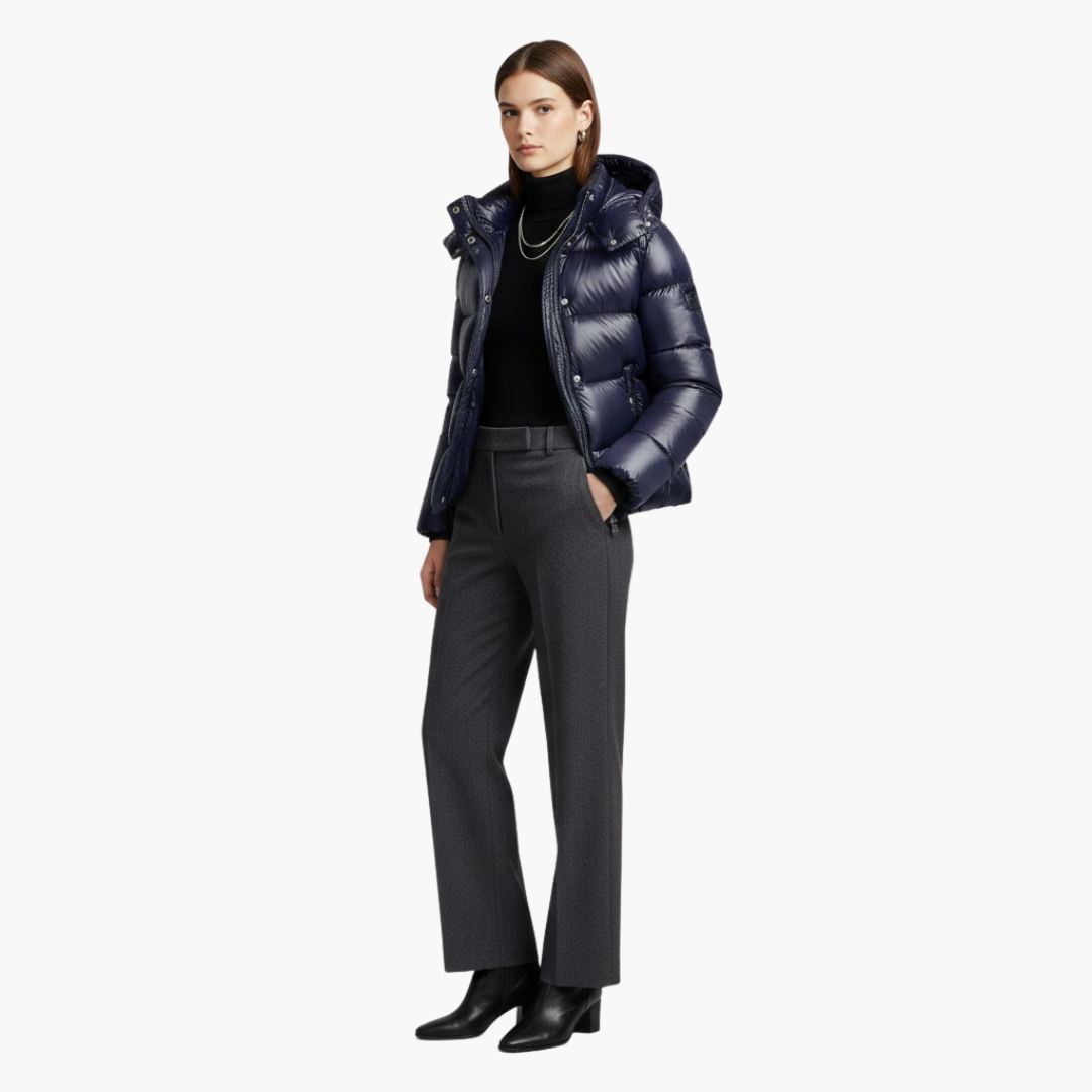 Women's Quilted Jacket with Hood and Front Pockets – Stylish Winter Coat for Comfort and Warmth 3