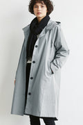 Women's Waterproof Trench Coat with Hood – Lightweight Stylish Outerwear for Spring and Autumn 0