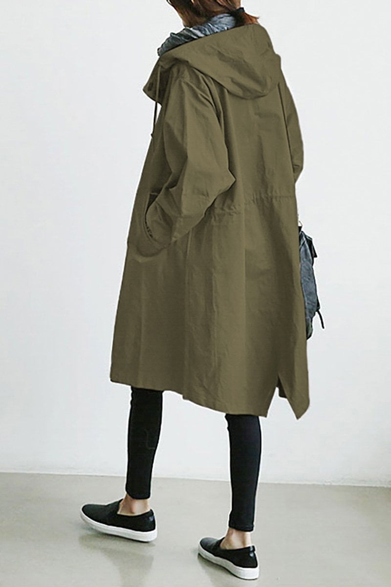 Women's Waterproof Trench Coat with Hood – Lightweight Stylish Outerwear for Spring and Autumn 2