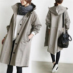 Women's Waterproof Trench Coat with Hood – Lightweight Stylish Outerwear for Spring and Autumn 8