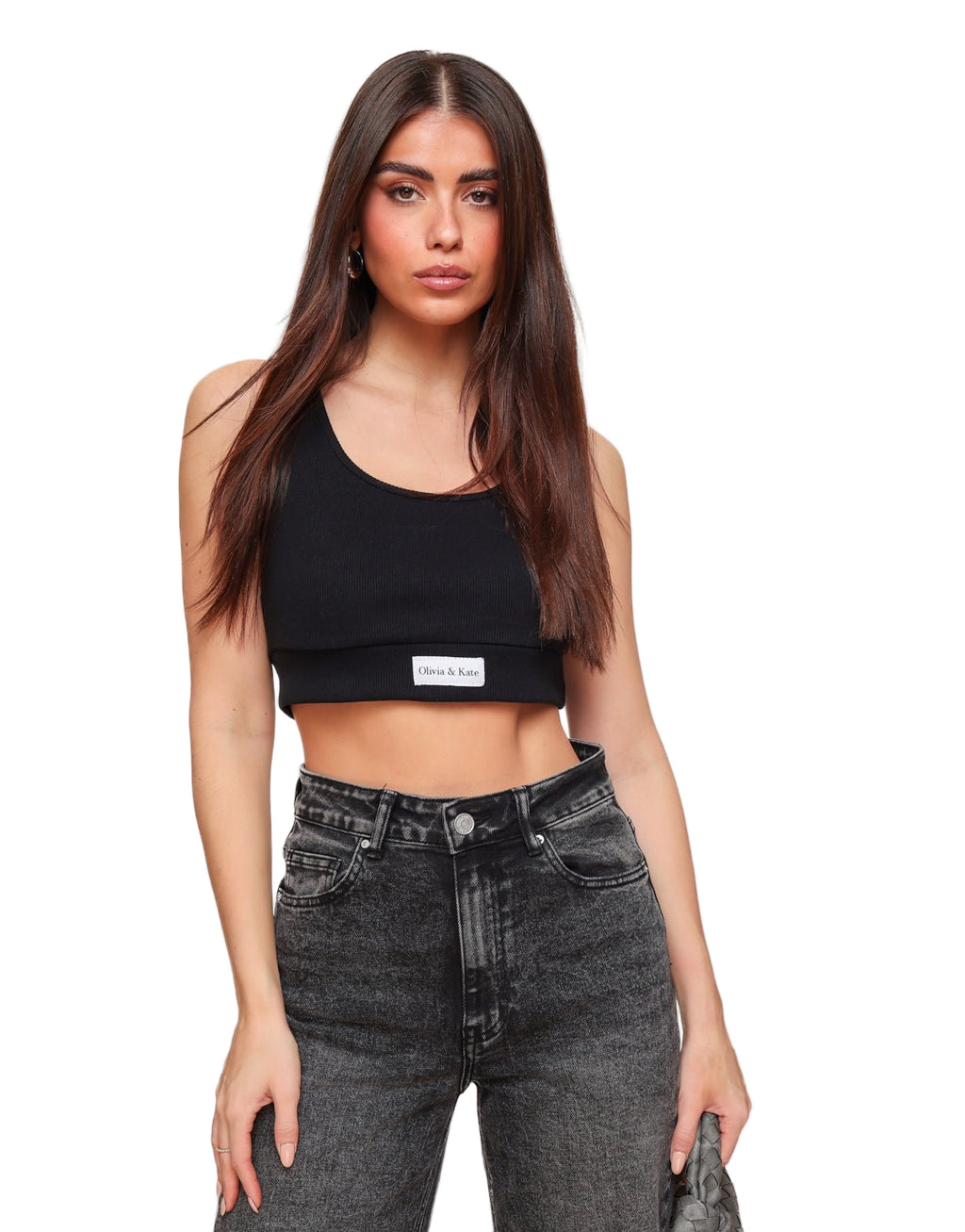 Zwarte Cropped Top voor Dames – Mouwloos en Stretchy Model, Trendy en Comfortabel Topje Dames 0